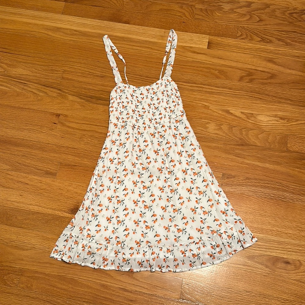 Abercrombie & Fitch White Mini Dress with Orange Floral Print